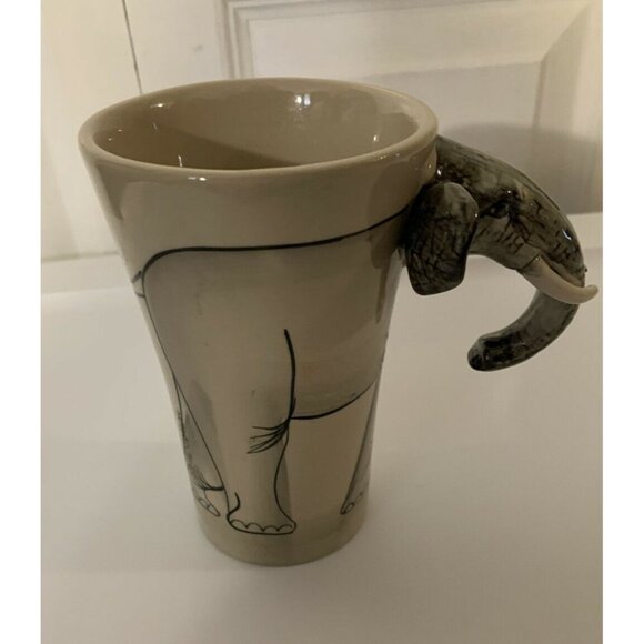 Ermo Elephant Collectors Mug 3D Ceramic‎ Coffee Cup Ermo Zoo Hand Painted - Picture 1 of 7